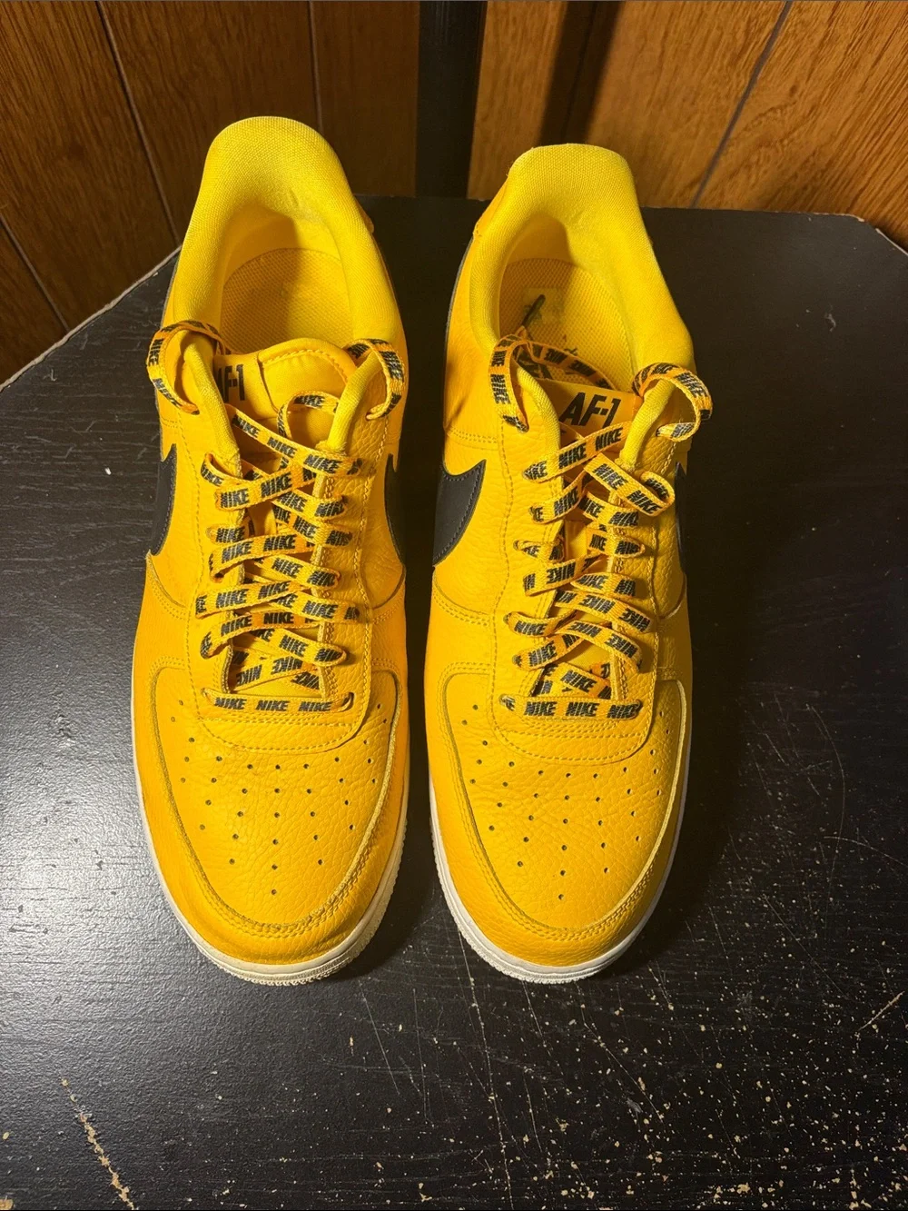 Nike Men’s Low-Top Sneakers — Yellow with Black Swoosh